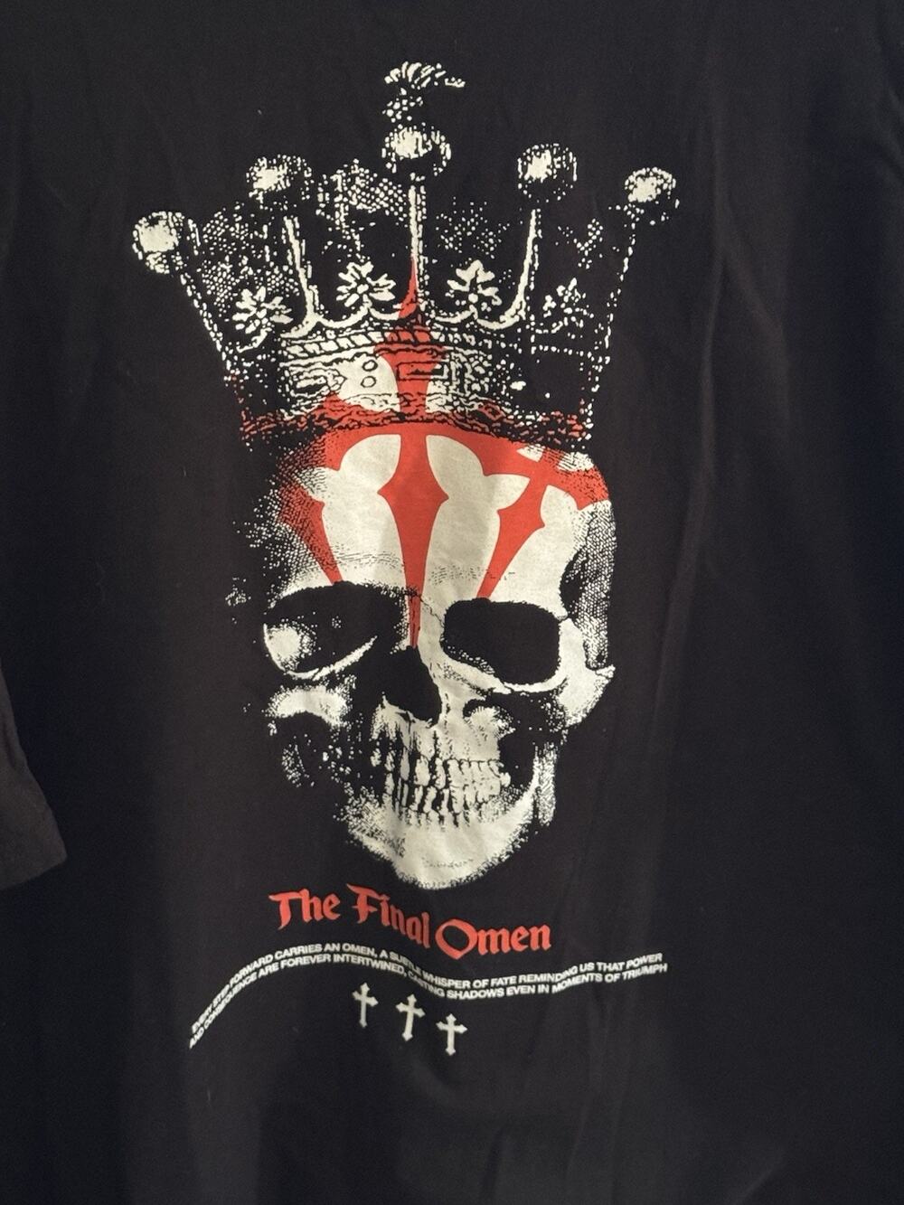 CVLA The Final Omen Skull Crown Black Graphic T-Shirt 4XL